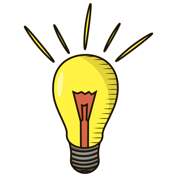 Light bulb icon. Symbol of energy. Idea or brainstorm concept. - Vettoriali, immagini
