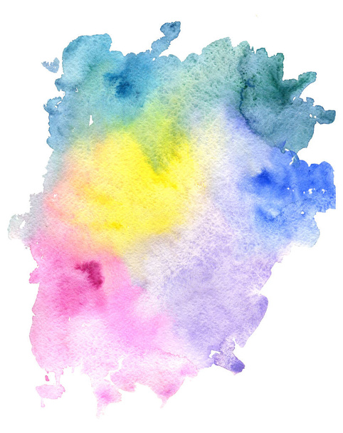 multicolor watercolor background, paint stain - 写真・画像