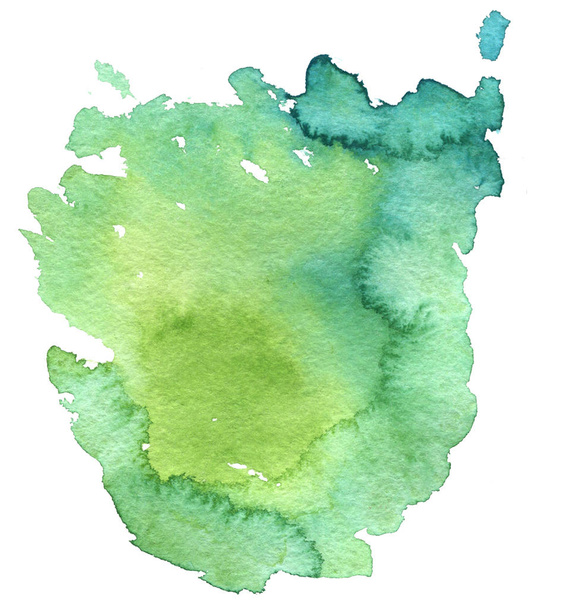 acuarela fondo verde, mancha de pintura - Foto, imagen