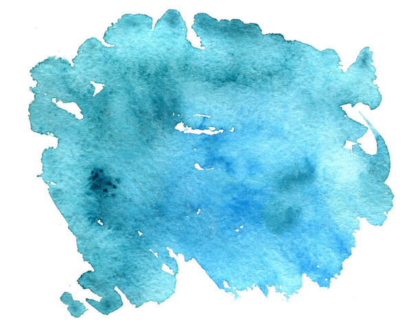 aquarel turquoise achtergrond, verf vlek - Foto, afbeelding