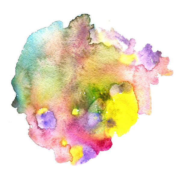multicolor watercolor background, paint stain - Photo, image