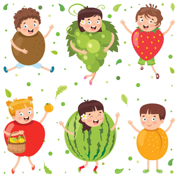 健康的な食事のための新鮮な果物 - ベクター画像