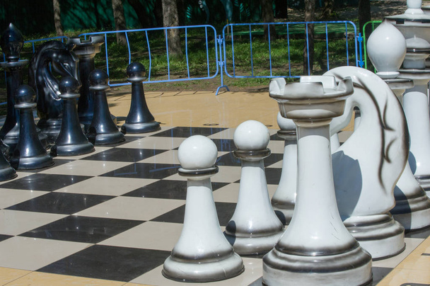 Texture, background. Background. BIG chess in the park - Photo, Image