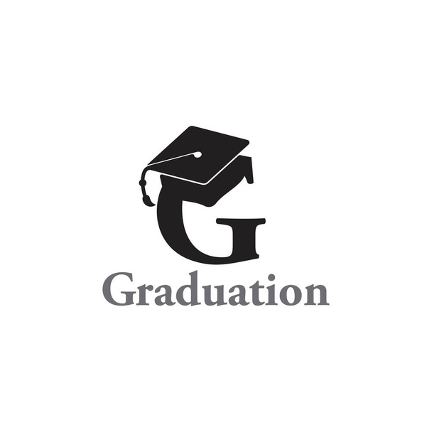 letter g graduation hat logo vector - Vector, Image