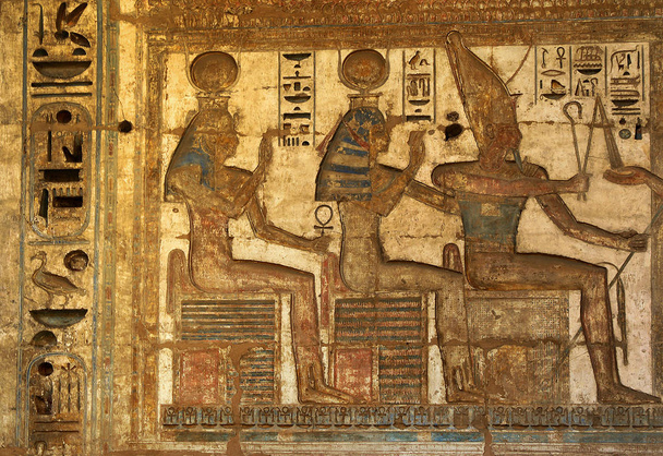 A díszítés a templom Medinet Habu, szentelt Ramszesz Iii. - UNESCO Világörökség része, Luxor, Egyiptom - Fotó, kép