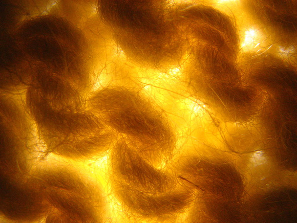 Makro detail van gebreide gele stof bij daglicht - Foto, afbeelding