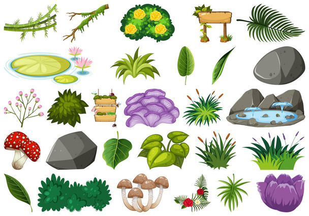 Set of isolated objects theme - gardening - Vector, Image