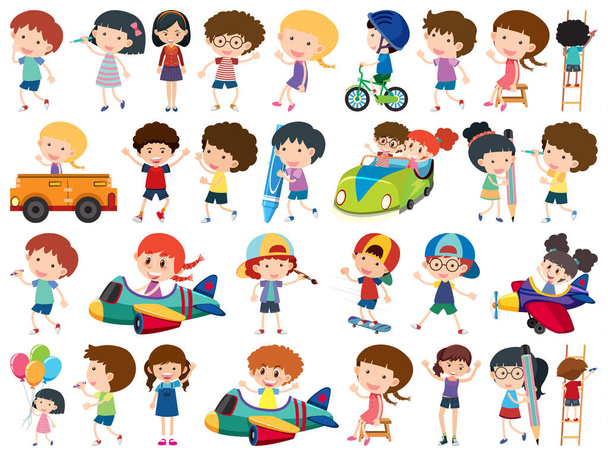 Large set of isolated objects of kids  - ベクター画像