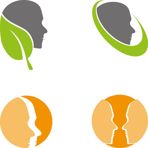 Head, collection, face, psychology, logo, icon - Vector, Image