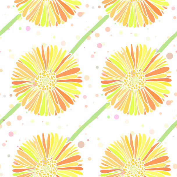Vector seamless background of summer daisy flowers - Διάνυσμα, εικόνα