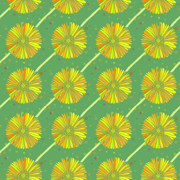 Vector seamless background of summer daisy flowers - Vetor, Imagem