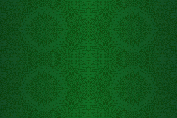 Kleurrijke groene kunst met abstract naadloos patroon - Vector, afbeelding