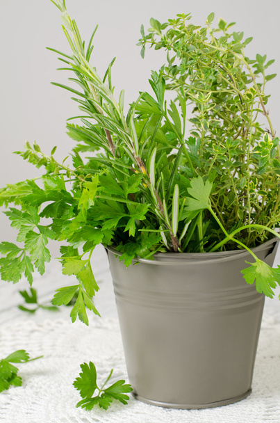 Fresh parsley, rosemary, thyme - Photo, Image