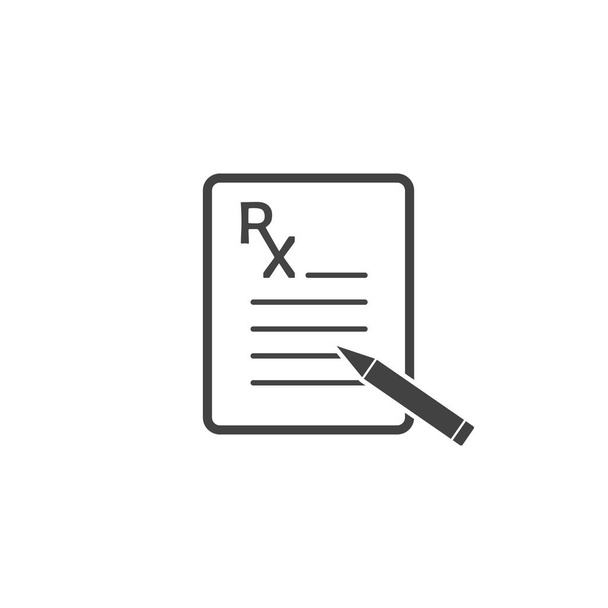 Medical prescription vector icon. Doctor's appointment on white isolated background. Layers grouped for easy editing illustration. For your design. - Vector, Image