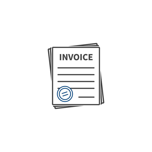 Vector invoice icon. Accounting document on white isolated background. - Vector, Image