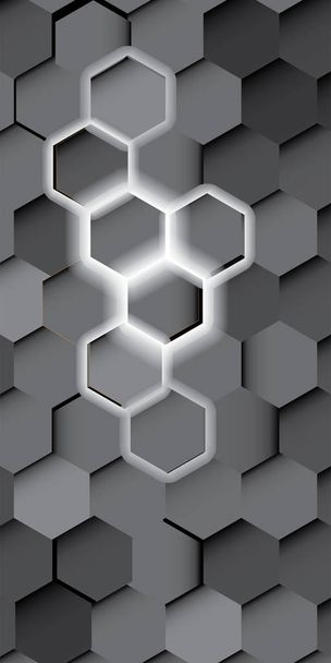 抽象的な六角形の背景。moのための現代的なスクリーンベクトルデザイン - ベクター画像