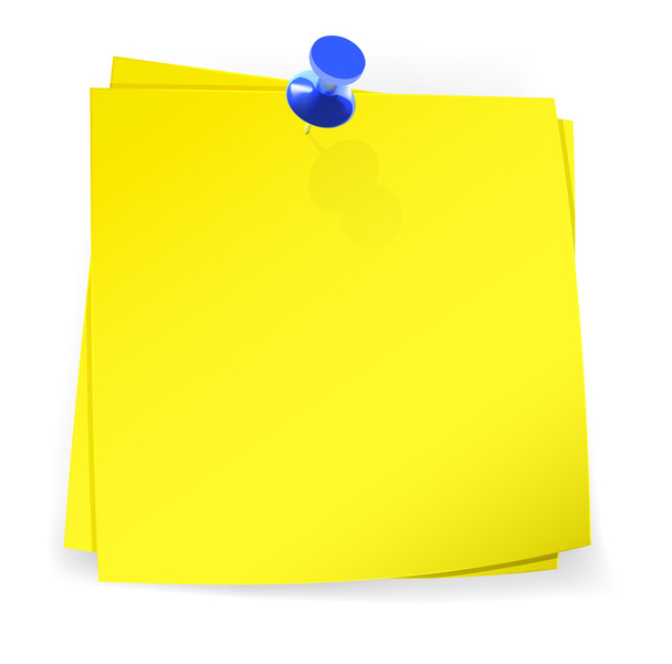 Colorful sticky notes attached with blue pin - Vector, imagen