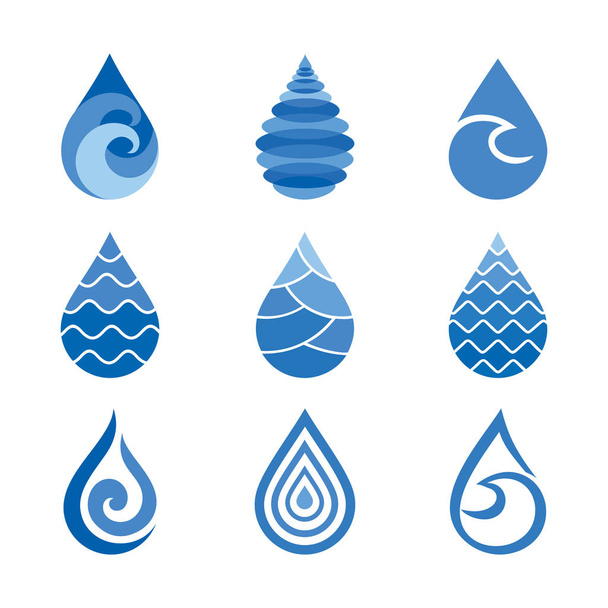 Drops of water icons - Vector, Image