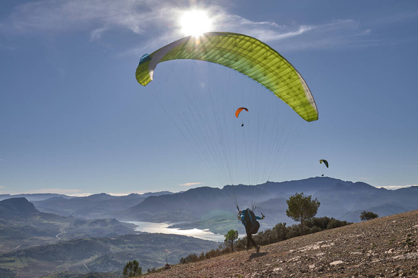 man doing paragliding in Lija Cadiz - Photo, Image