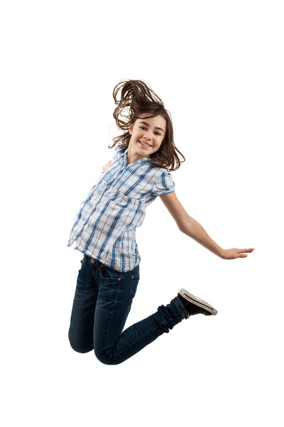 Happy girl jumping - 写真・画像