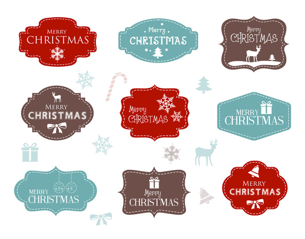 Karácsonyi címkék gyűjteménye - Vektor, kép