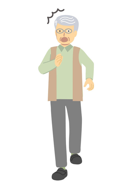 Älterer Mann mit Brille überrascht - Vektor, Bild