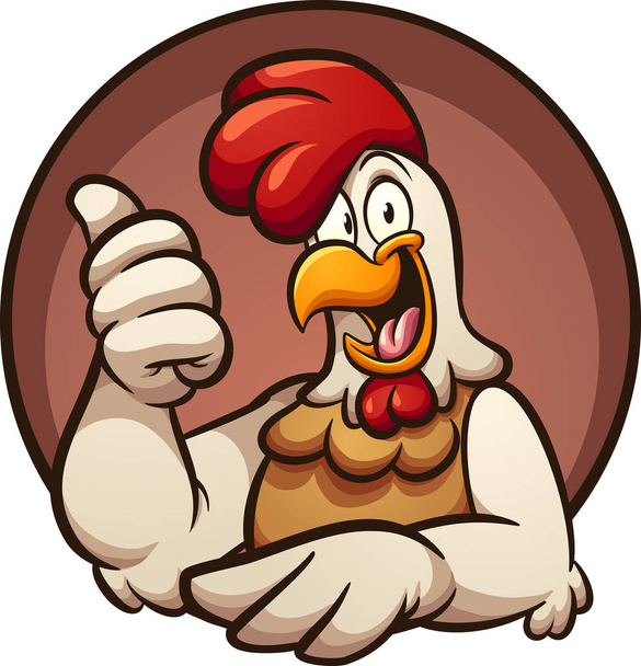 Chicken thumbs up - Vector, Image