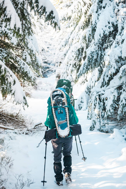 Two women in a winter hike. - Photo, Image