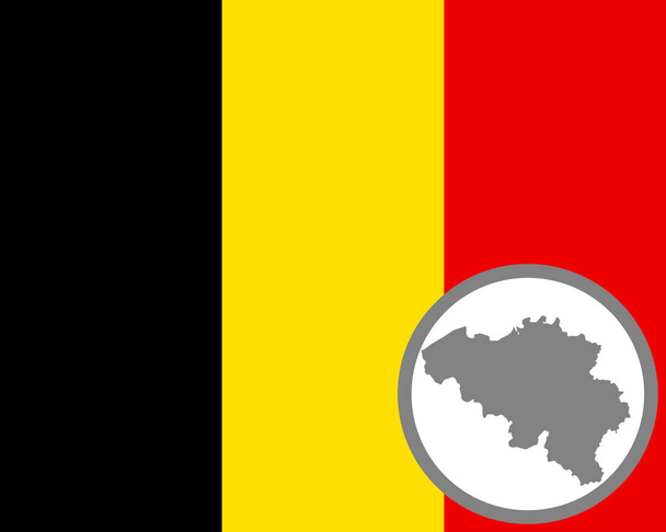 Flag and map of Belgium - Vector, Image