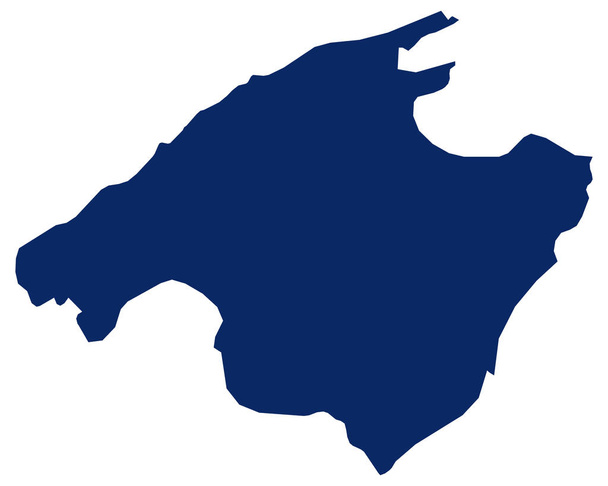 Map of Mallorca in blue colour - Vector, Image