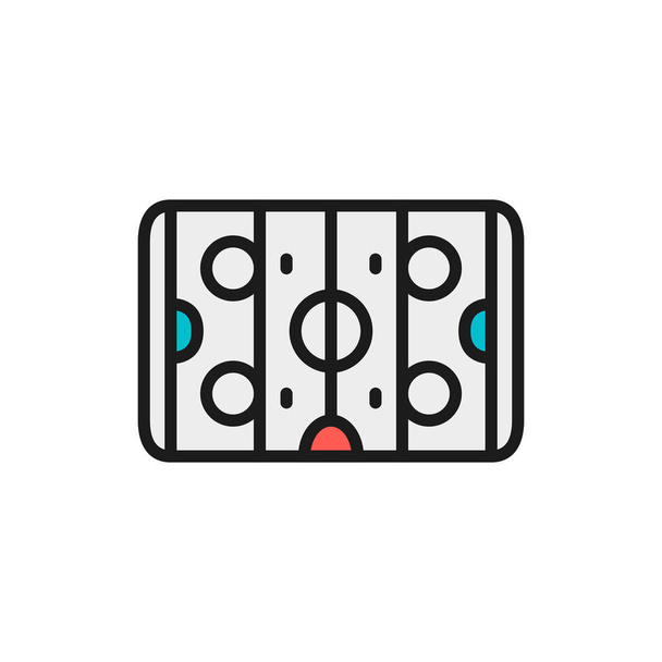 Vector hockey field, air hockey flat color line icon. - Vector, Image