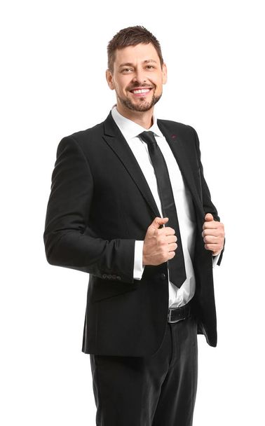 Handsome businessman on white background - Fotó, kép