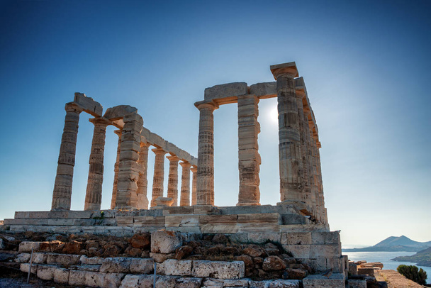 Yunanistan 'ın Cap Sounio kentindeki Poseidon Tapınağı - Fotoğraf, Görsel
