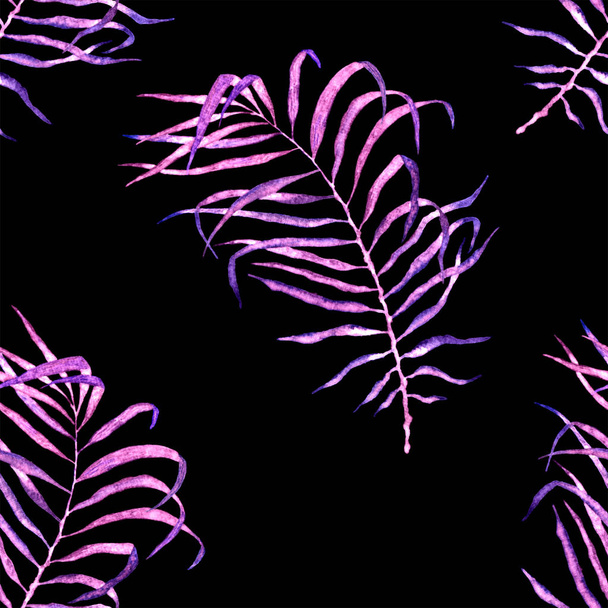 Tropical seamless pattern. Watercolor flapping pal - Foto, Imagem