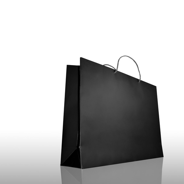 Black shopping bag with reflet and shadow - Фото, изображение
