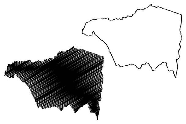 Муніципалітет Тоа-Альта (Пуерто-Рико, Порто-Рико, Pr, невключені території США) Відображення вектора мапи, ескіз писаря Тоа-Альта мапа - Вектор, зображення