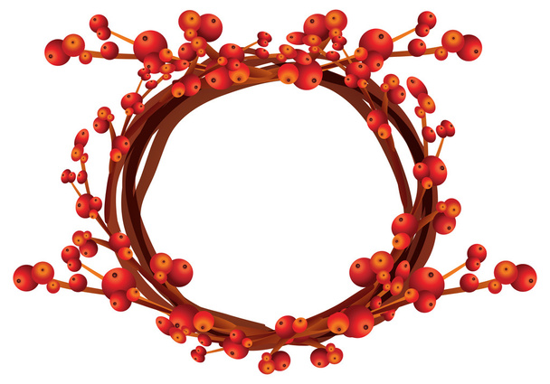 La corona de Navidad de bayas de acebo
 - Vector, Imagen