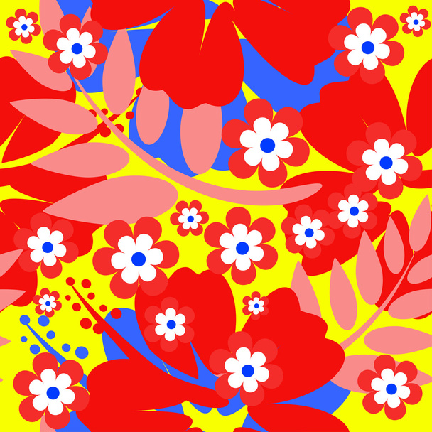 Бесшовный цветок гибискуса
 - Вектор,изображение