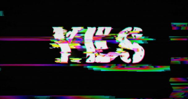 Modern glitch transition with yes or no text - Photo, Image