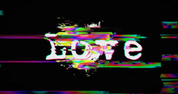 Modern glitch transition with love and heart symbol - Photo, Image