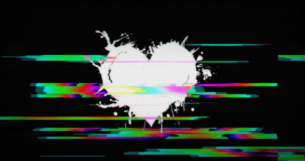 Moderne glitch overgang met liefde en hart symbool - Foto, afbeelding