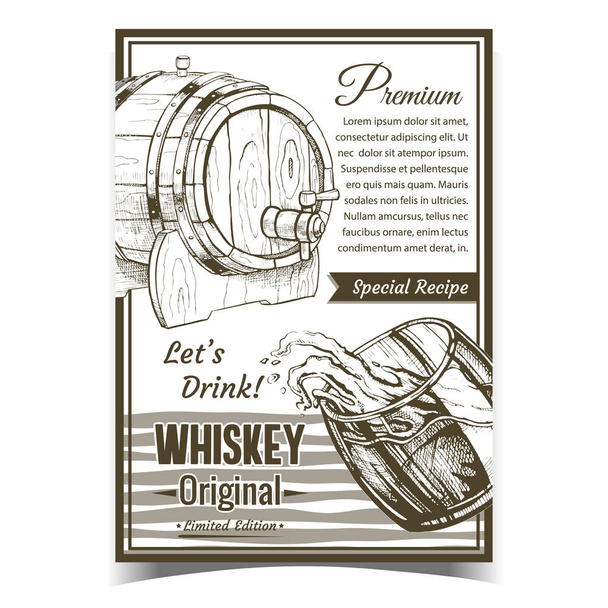 Original Whiskey Special Recipe Banner Vector - Vector, Image