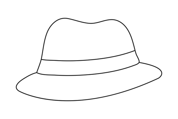 Empty contour hats. Headgear icon, hat. Isolated contour on a wh - Vektor, kép
