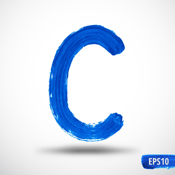 Alphabet Letter C. Watercolor Alphabet. Vector Background - Vector, imagen
