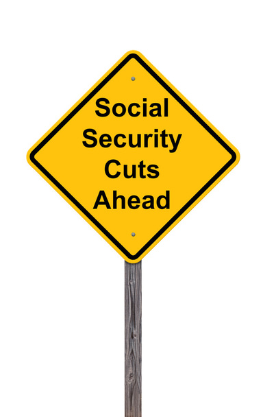 Značka varování - sociálního zabezpečení snižuje dopředu - Fotografie, Obrázek