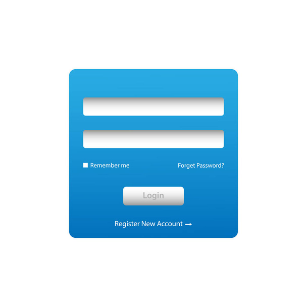 Login screen and Sign In form template for mobile app or website - Вектор, зображення