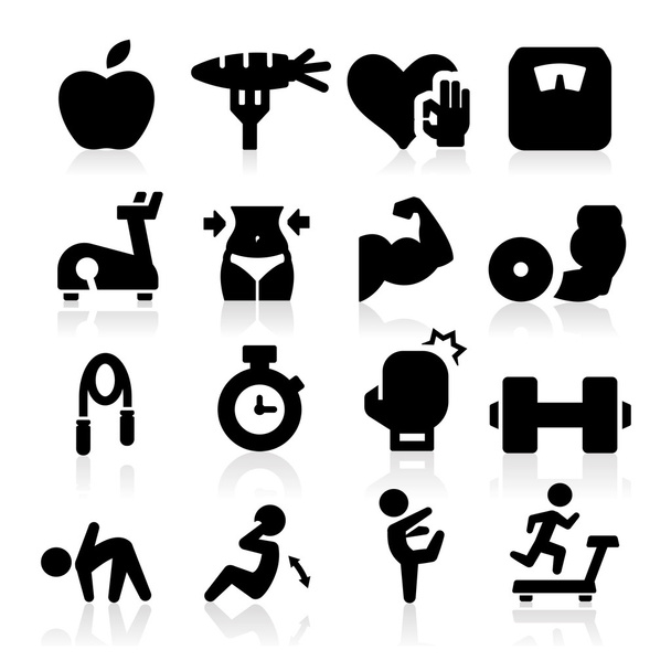 Iconos de fitness - Vector, imagen