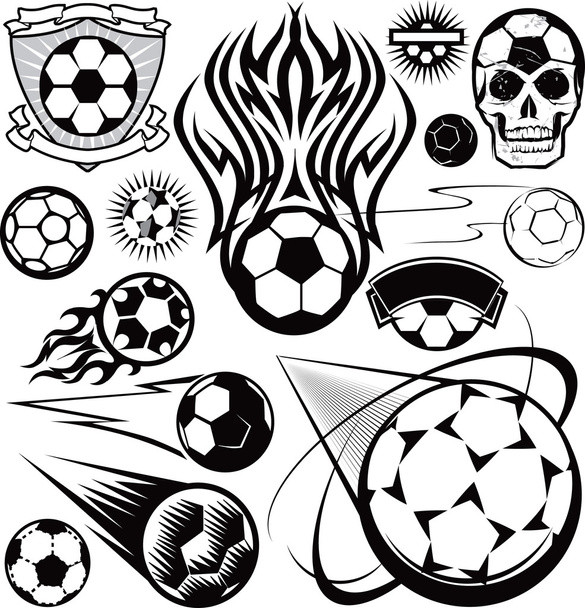 fotbalový míč kolekce - Vektor, obrázek