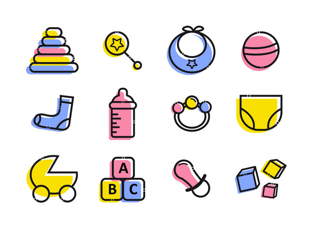 A set of childrens icons - Vector, Image