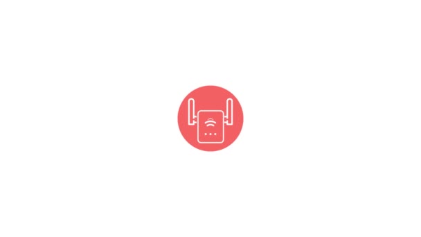 Animációs ikon a router wifi jeleket. Fehér alapon elszigetelve. - Felvétel, videó